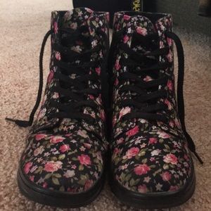 Black Floral Doc Martens